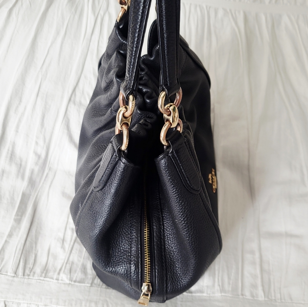 Coach Maya Leather Shoulder Bag, Perfect Slouchy Bag / Clutch With Gold Hardware - Picture 3 of 12